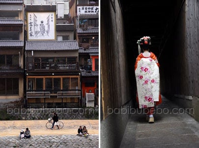 Geisha et maiko dans le quartier de Gion, Kyoto, Japon Geisha et maiko dans le quartier de Gion, Kyoto, Japon