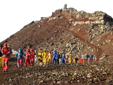 La descente du mont Fuji, Japon