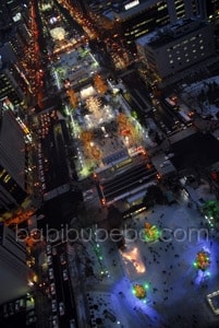 Vue générale du festival de la neige de Sapporo, Japon