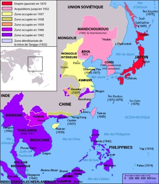 Expansion de l'empire japonais jusqu'en 1942