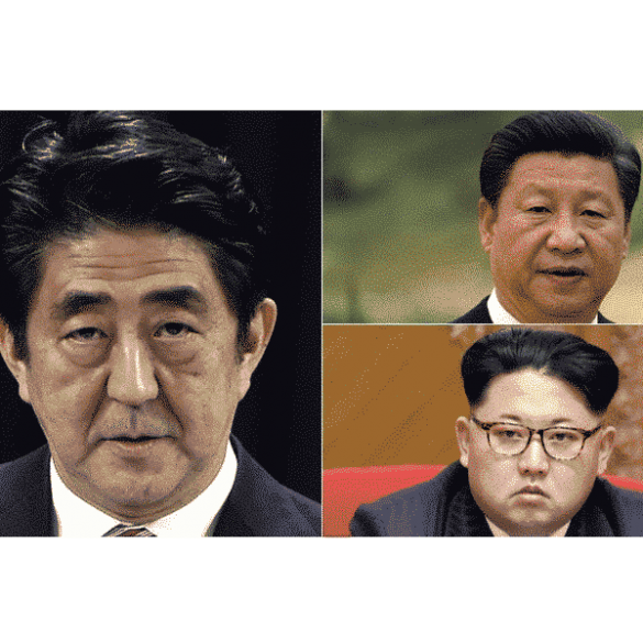 Shinzo Abe, Xi Jinping, Kin Jong Un