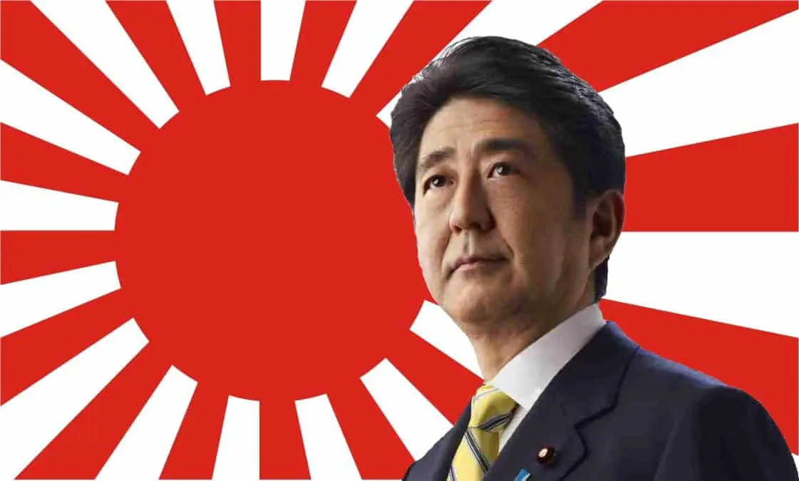 Shinzo Abe, drapeau impérial
